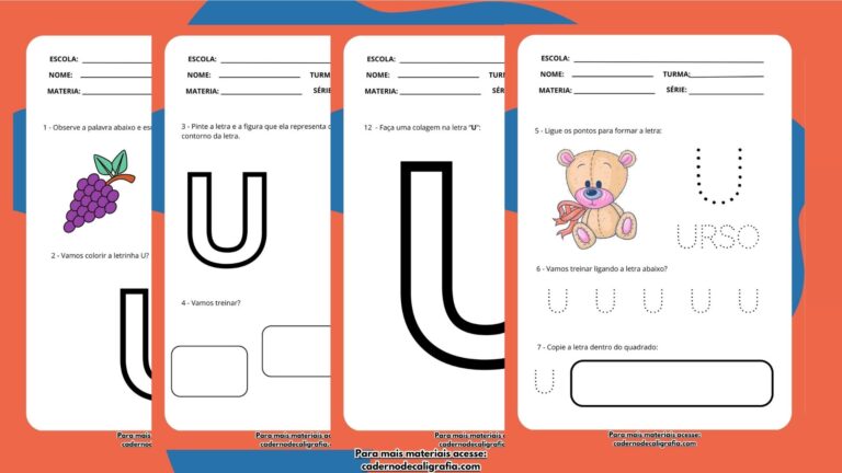 9 Atividades Letra "U" Educação Infantil