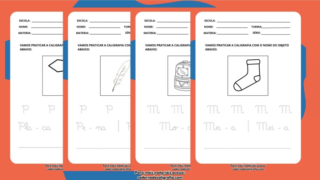 Caderno de Caligrafia para Crianças: Aprenda a Escrever com Nomes de Objetos