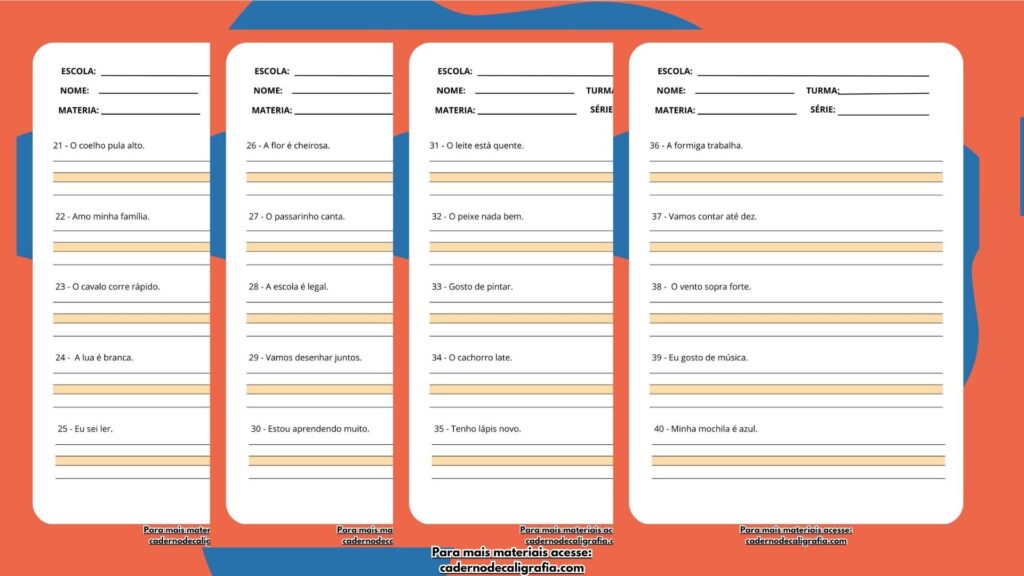 Caderno para Treinar Caligrafia com Frases – Ideal para Crianças a Partir de 5 Anos