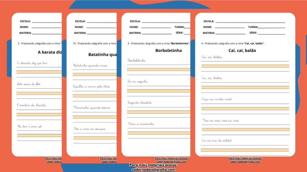 Caderno para Treinar Caligrafia com Frases